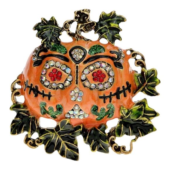 Gorgeous Creepy Pumpkin Brooch - Picture 1 of 3